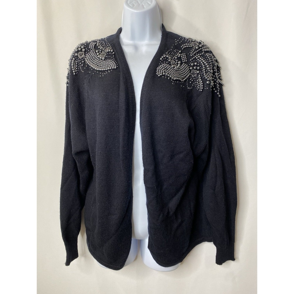 Vintage Darian Womens Beaded Y2K Sweater Cardigan Size Lg‎ Art To Wear Eclectic